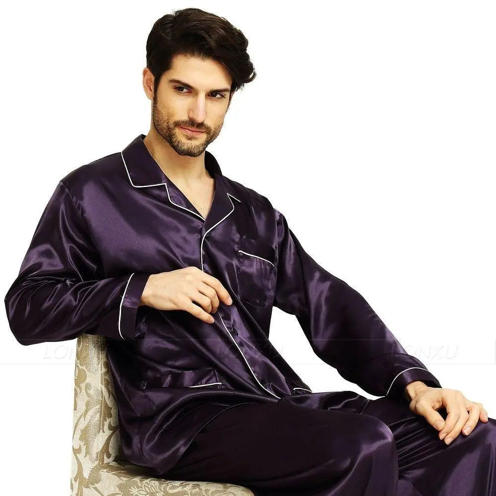 Men’s Luxury Satin Sleepwear Pajama Set – Ultra-Soft, Stylish & Comfortable - Found Essence