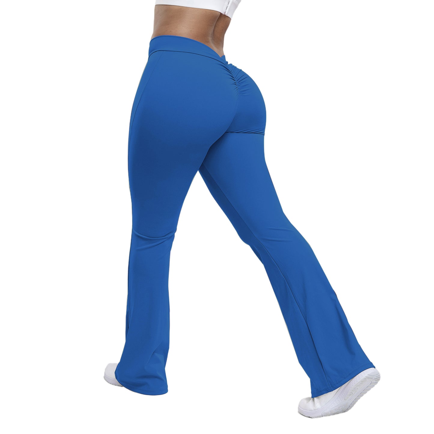 Essence Peach Trumpet Yoga Pants – High-Waisted, Hip-Lifting & Wide-Leg Fitness Trousers