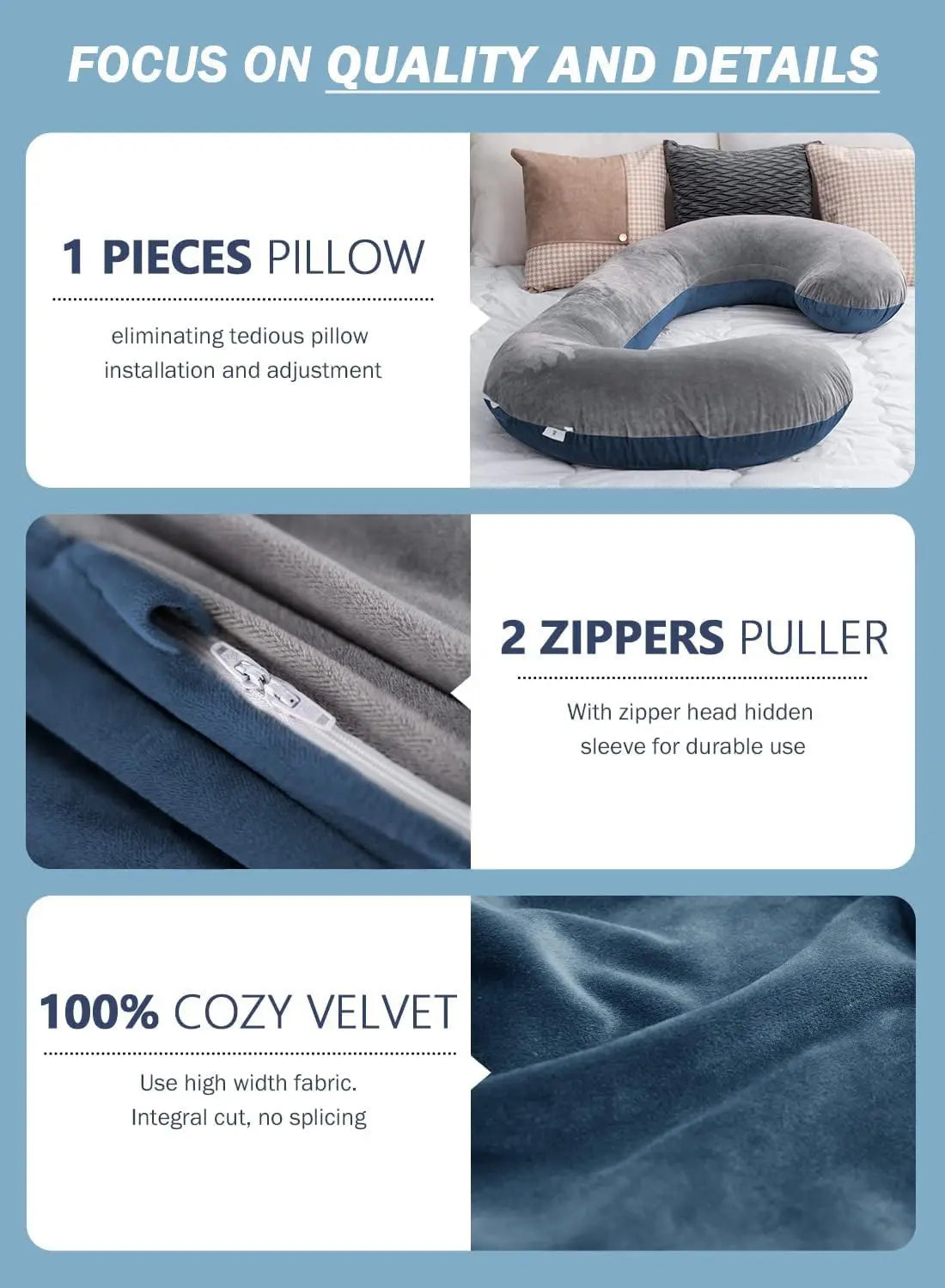 C-Shaped Pregnancy Pillow – Full-Body Comfort & Support - Found Essence