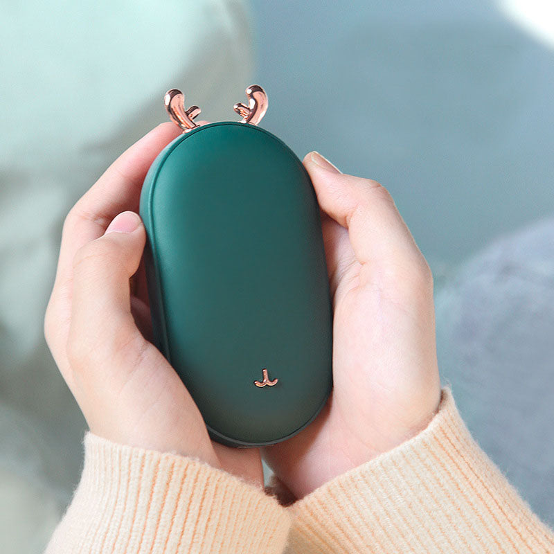 2-in-1 Mini Hand Warmer & Power Bank – Space Number Display, Pocket-Sized Heat & Charging