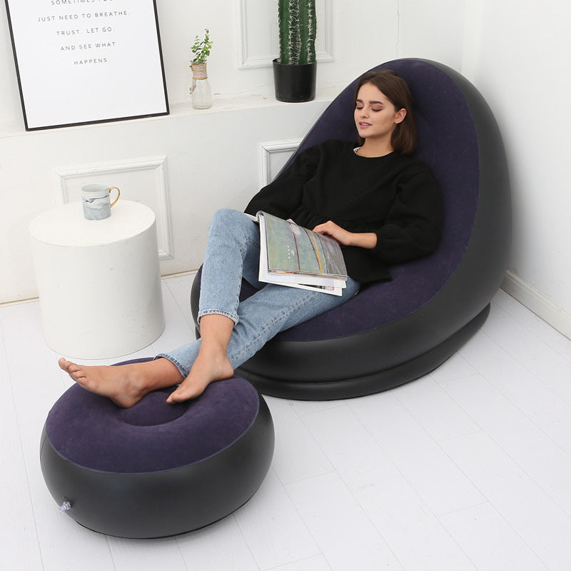 Inflatable Air Mattress Lazy Sofa & Deck Chair - Comfortable Leg Stool Beanbag for Home & Outdoor Use