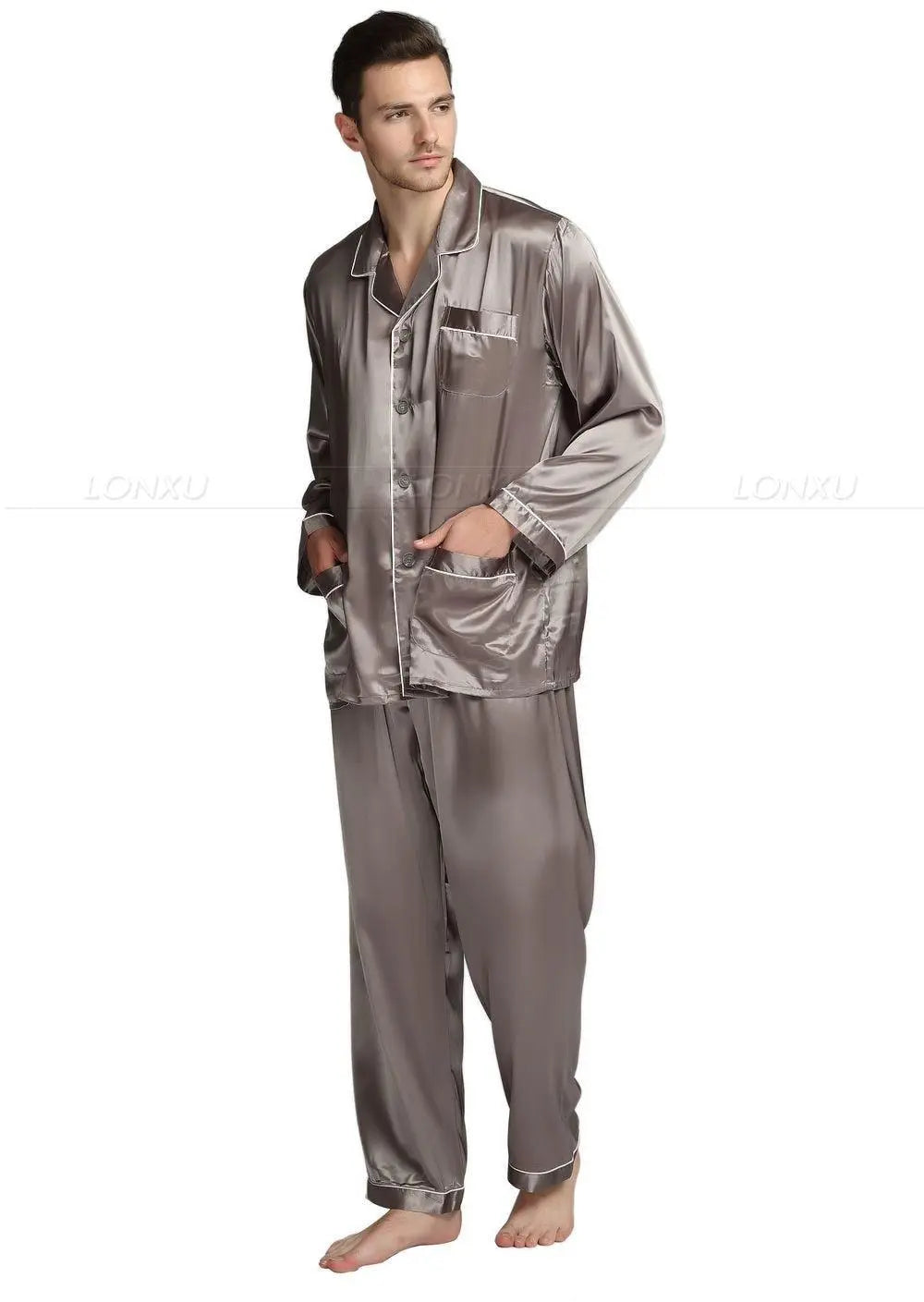 Men’s Luxury Satin Sleepwear Pajama Set – Ultra-Soft, Stylish & Comfortable - Found Essence