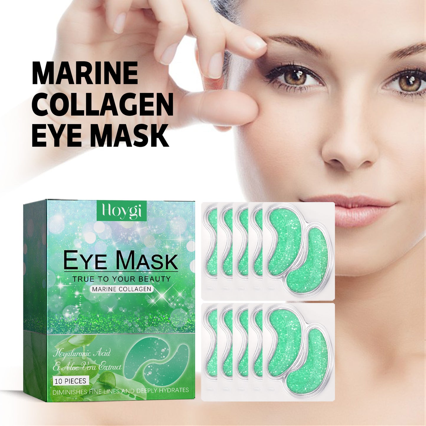Hoygi Aloe Vera Eye Gel Patches – Soothing, Hydrating & Anti-Wrinkle Under-Eye Treatment