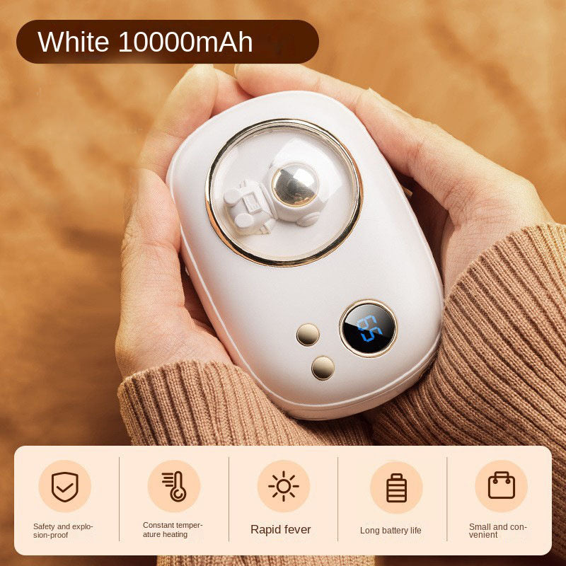 2-in-1 Mini Hand Warmer & Power Bank – Space Number Display, Pocket-Sized Heat & Charging