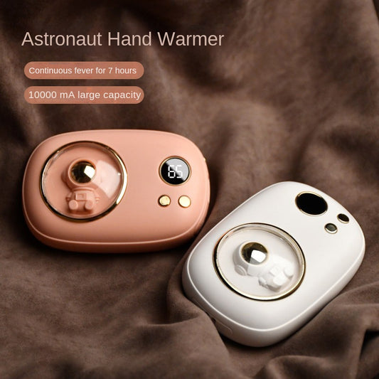 2-in-1 Mini Hand Warmer & Power Bank – Space Number Display, Pocket-Sized Heat & Charging