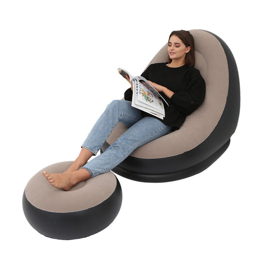 Inflatable Air Mattress Lazy Sofa & Deck Chair - Comfortable Leg Stool Beanbag for Home & Outdoor Use