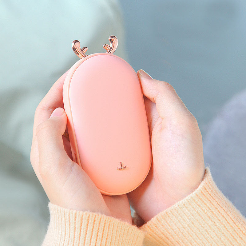 2-in-1 Mini Hand Warmer & Power Bank – Space Number Display, Pocket-Sized Heat & Charging