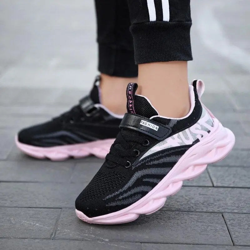 Lace-Up Girls Breathable Running Shoes – Comfort and Style for Active Kids - Found Essence