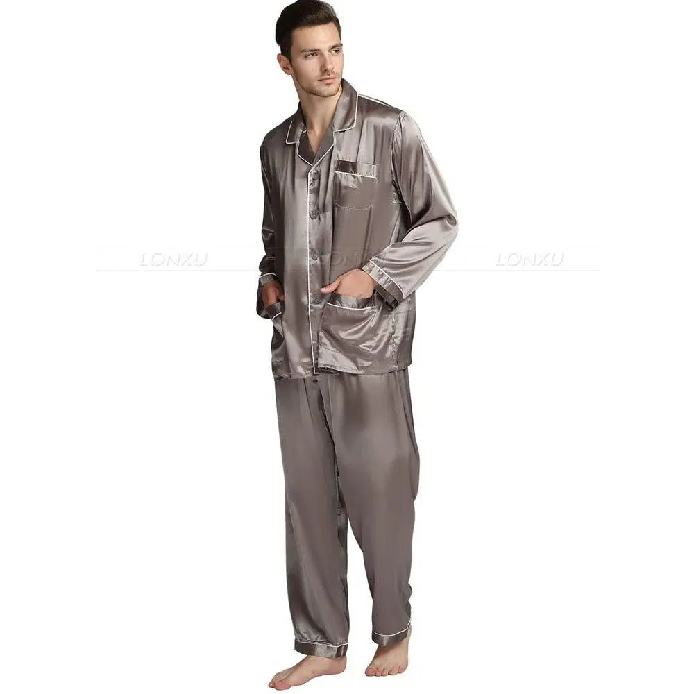 Men’s Luxury Satin Sleepwear Pajama Set – Ultra-Soft, Stylish & Comfortable - Found Essence