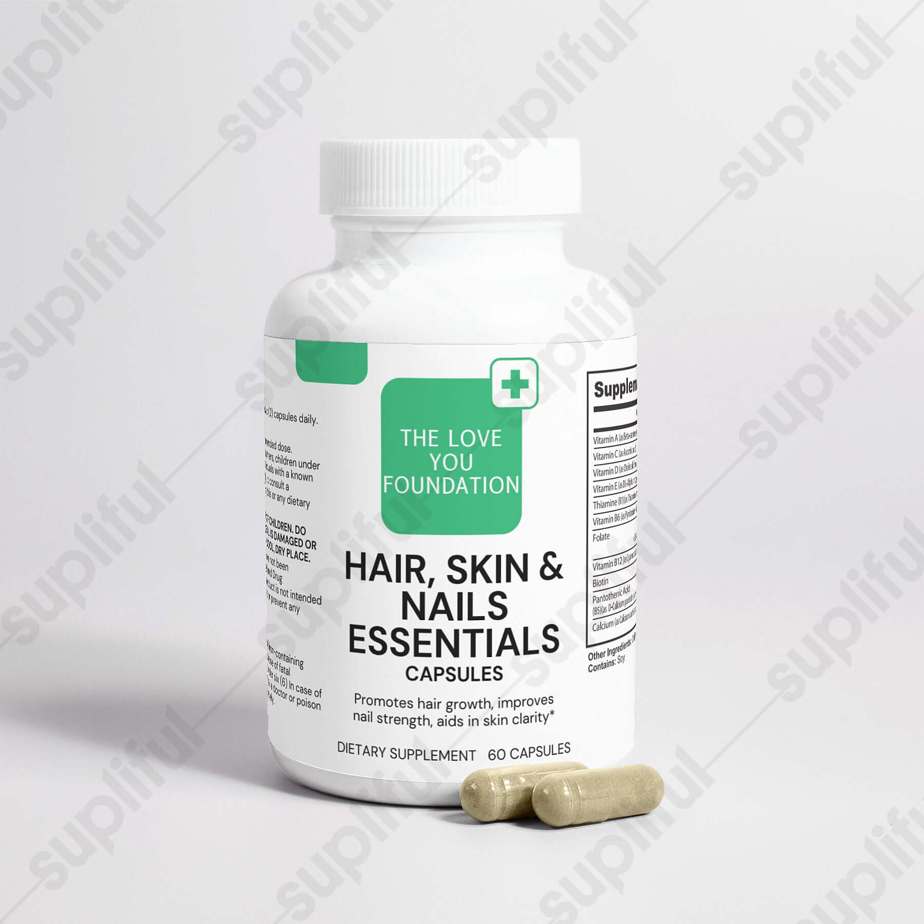 Hair, Skin, and Nails Essentials Supplement – Biotin, Vitamin B6, and Folate for a Natural Glow - Found Essence