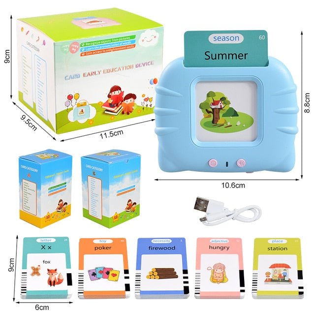 Educational Kids Learning English Toy – Card Reader, 112 or 255 Cards Set for Early Language Development - Found Essence