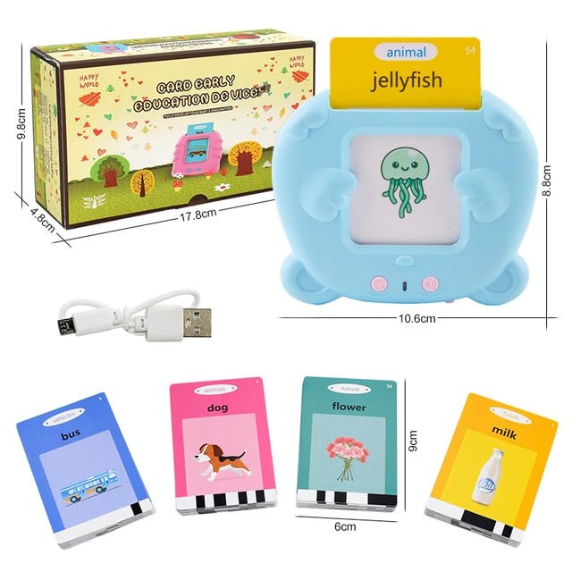 Educational Kids Learning English Toy – Card Reader, 112 or 255 Cards Set for Early Language Development - Found Essence