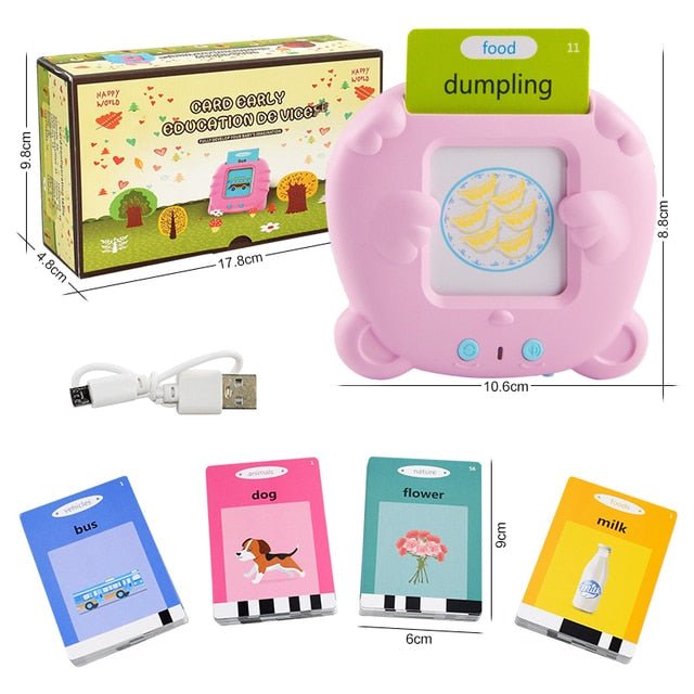 Educational Kids Learning English Toy – Card Reader, 112 or 255 Cards Set for Early Language Development - Found Essence