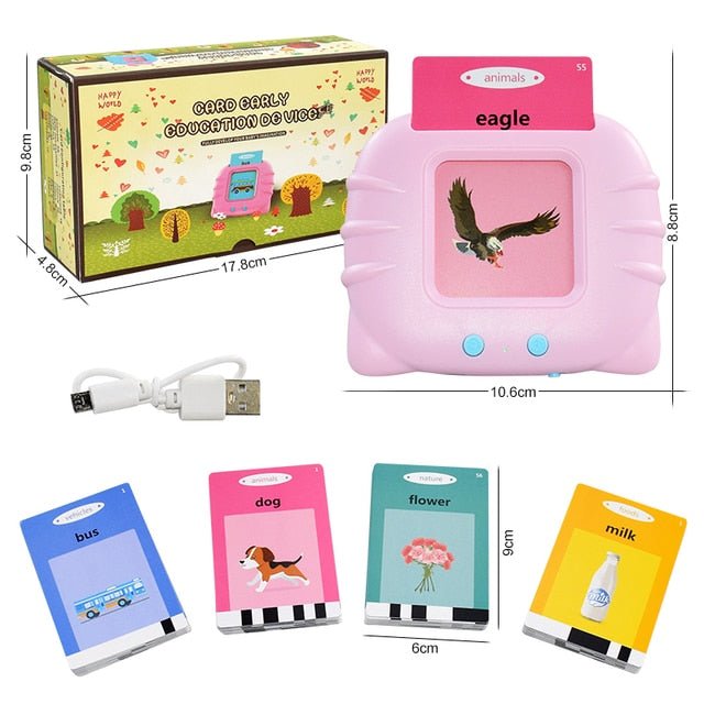 Educational Kids Learning English Toy – Card Reader, 112 or 255 Cards Set for Early Language Development - Found Essence