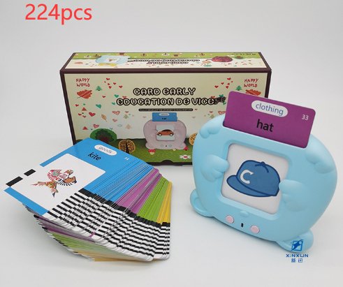 Educational Kids Learning English Toy – Card Reader, 112 or 255 Cards Set for Early Language Development - Found Essence