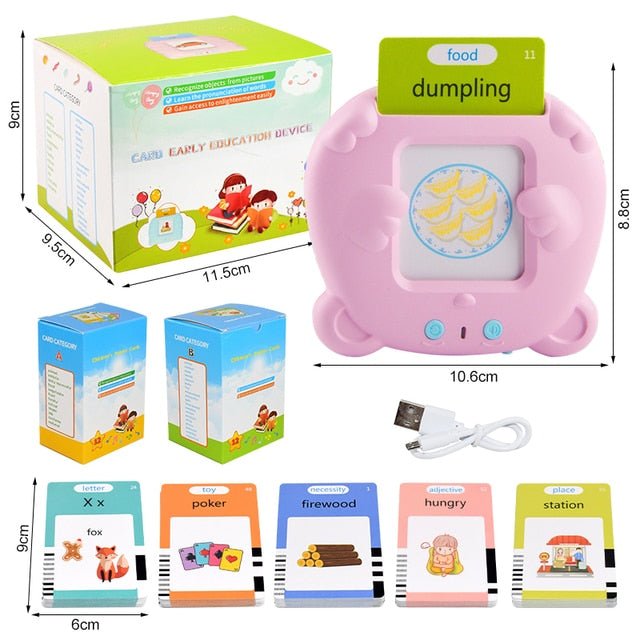 Educational Kids Learning English Toy – Card Reader, 112 or 255 Cards Set for Early Language Development - Found Essence