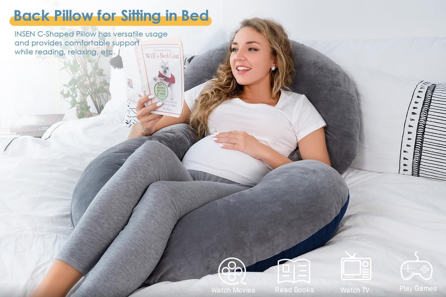 C-Shaped Pregnancy Pillow – Full-Body Comfort & Support - Found Essence