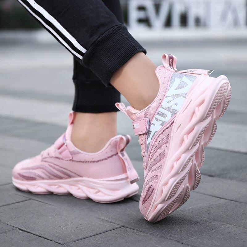 Lace-Up Girls Breathable Running Shoes – Comfort and Style for Active Kids - Found Essence